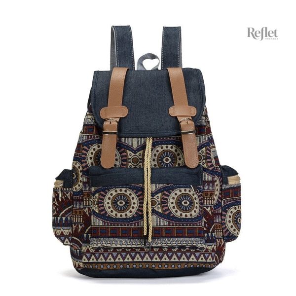 Sac à dos rétro femme en tissu coloré