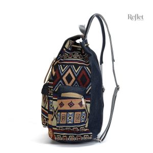 Sac à dos vintage féminin avec motifs floraux