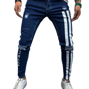 Jean homme coupe vintage avec finition usée