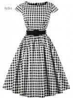 Robe année 50 à motifs, féminine et intemporelle