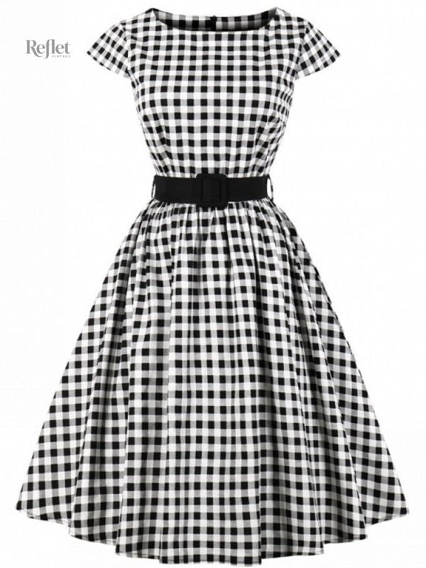 Robe année 50 à motifs, féminine et intemporelle