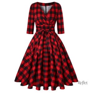 Robe rétro années 60 avec motif floral