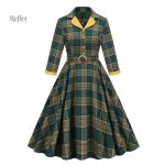 Robe vintage années 60, motifs colorés et coupe classique