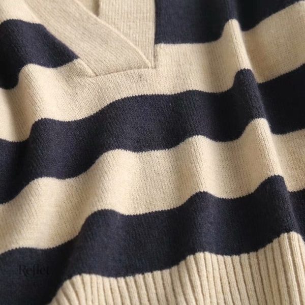 Sweat-shirt femme, motif rayé rétro élégant