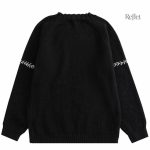 Pull vintage femme avec col en V et manches contrastantes