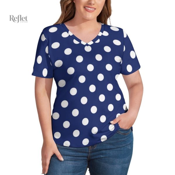 t-shirt-a-pois-vintage-femme-1 T-shirt vintage à pois pour femme