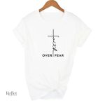 T-shirt blanc vintage femme col rond