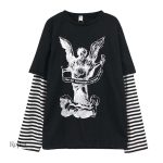 T-shirt blanc large pour un look vintage