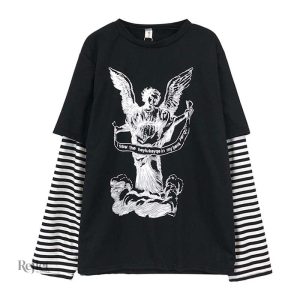 T-shirt blanc large pour un look vintage