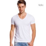 T-shirt vintage homme col V décontracté