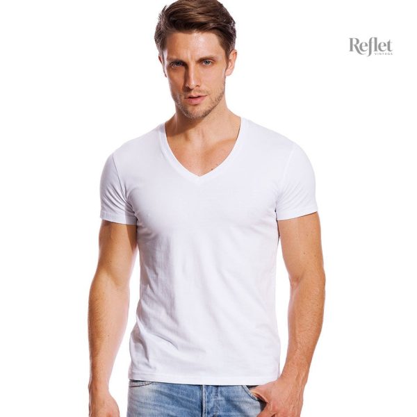 T-shirt vintage homme col V décontracté