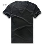 Homme t-shirt col V au style vintage American
