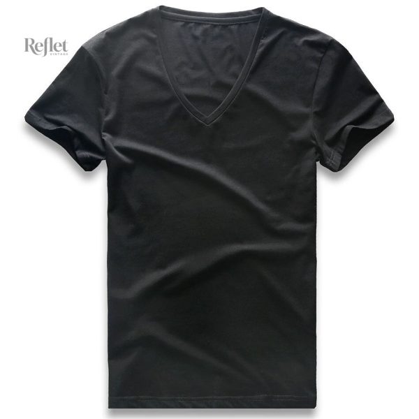 Homme t-shirt col V au style vintage American