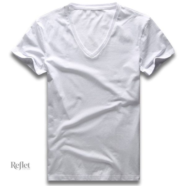 T-shirt homme col V avec look vintage américain