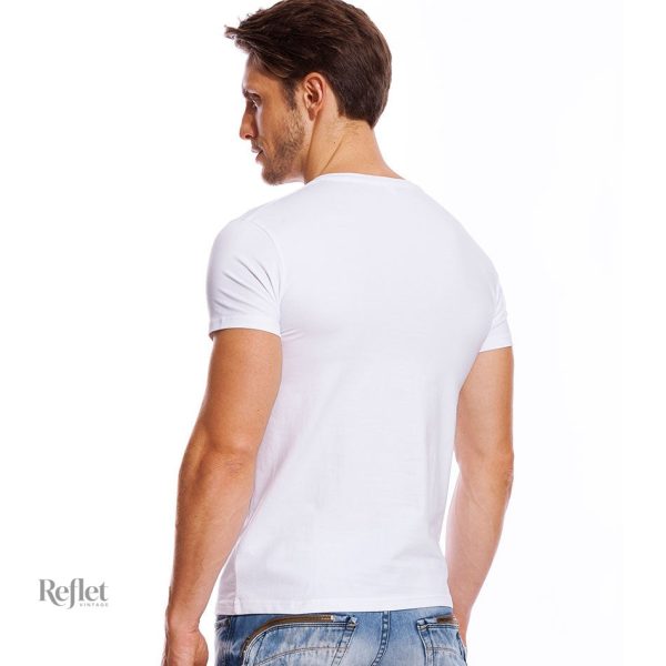 American Vintage t-shirt pour homme à col V