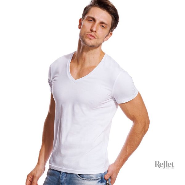 T-shirt homme col V inspiré du vintage américain