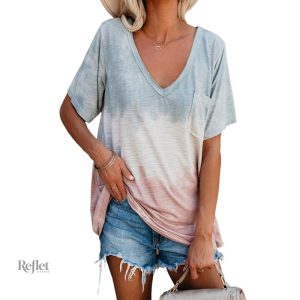T-shirt Femme Vintage Col En V