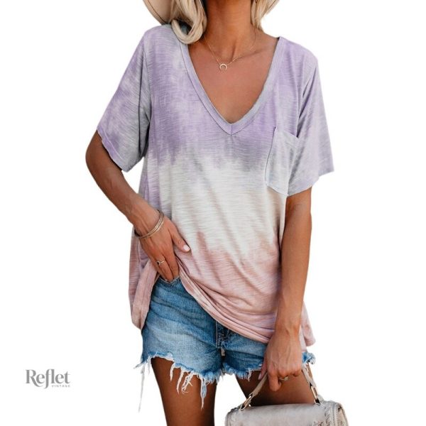 T-shirt Femme Col En V Casual