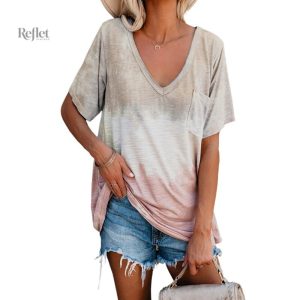 T-shirt Col En V pour Femme