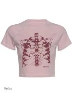 T-shirt casual femme avec motifs rétro