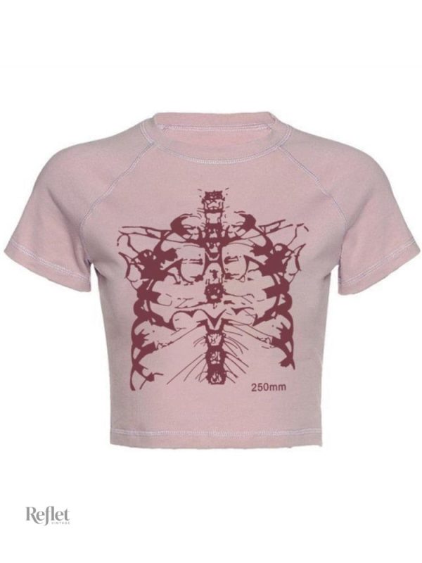 T-shirt casual femme avec motifs rétro