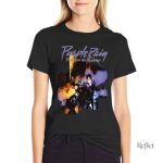 T-shirt vintage femme avec design de groupe rétro