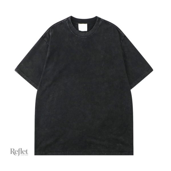 t-shirt-homme-uni-noir-vintage-1 T-shirt homme noir vintage uni