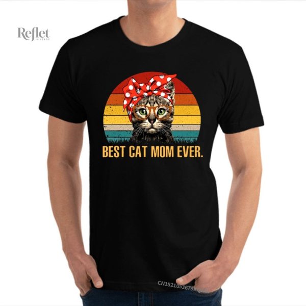T-shirt vintage homme chat tendance