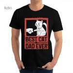 T-shirt homme rétro avec design de chat