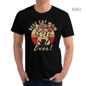 T-shirt décontracté homme chat en style vintage