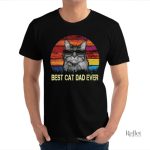 T-shirt homme avec illustration de chat vintage