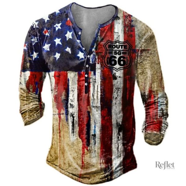 T-shirt vintage avec motif militaire