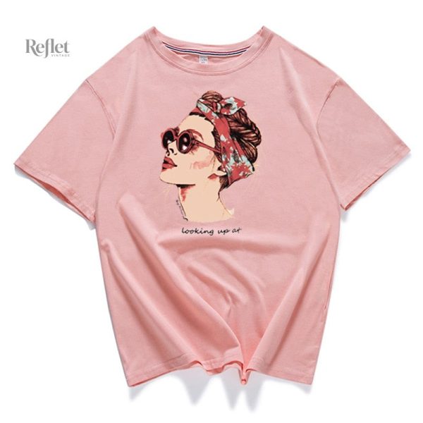 T-shirt à motifs vintage pour femmes