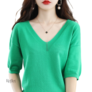 T-shirt femme style vintage, manches 3/4