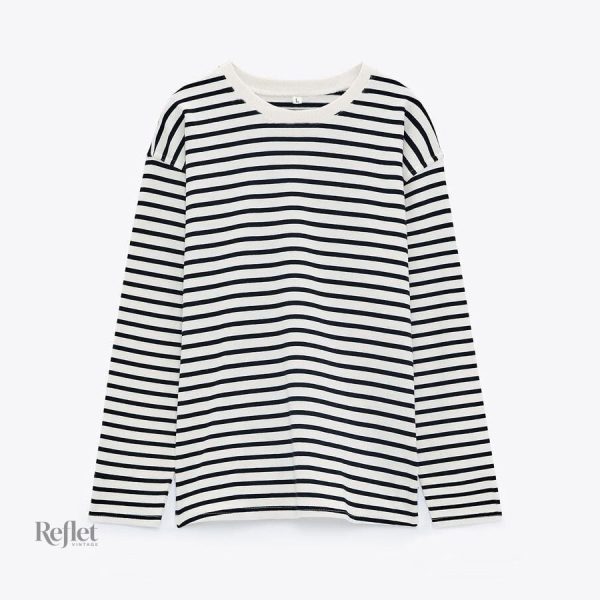 T-shirt femme à rayures, look rétro et tendance vintage