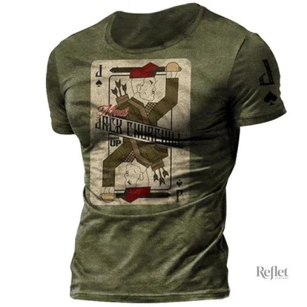 T-shirt col rond pour homme, style décontracté
