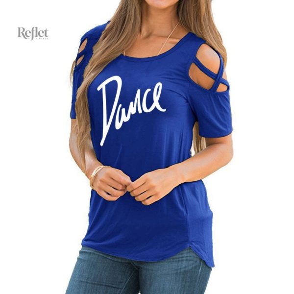 T shirt femme avec imprimé rétro accrocheur