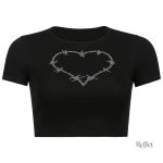 Vêtement vintage femme, T-shirt rouge élégant