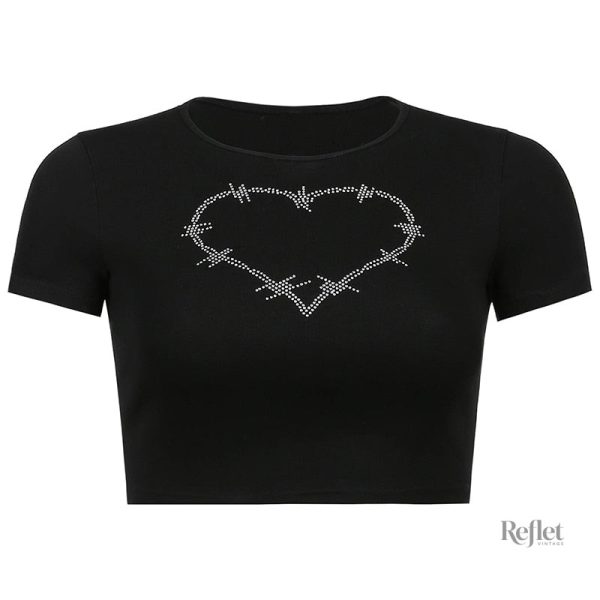 Vêtement vintage femme, T-shirt rouge élégant