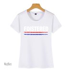 T-shirt vintage femme blanc rouge bleu