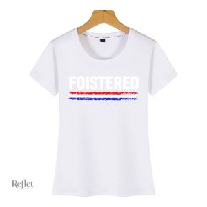 T-shirt vintage femme blanc rouge bleu