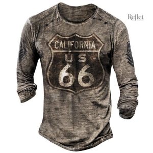 T-shirt vintage col rond pour homme