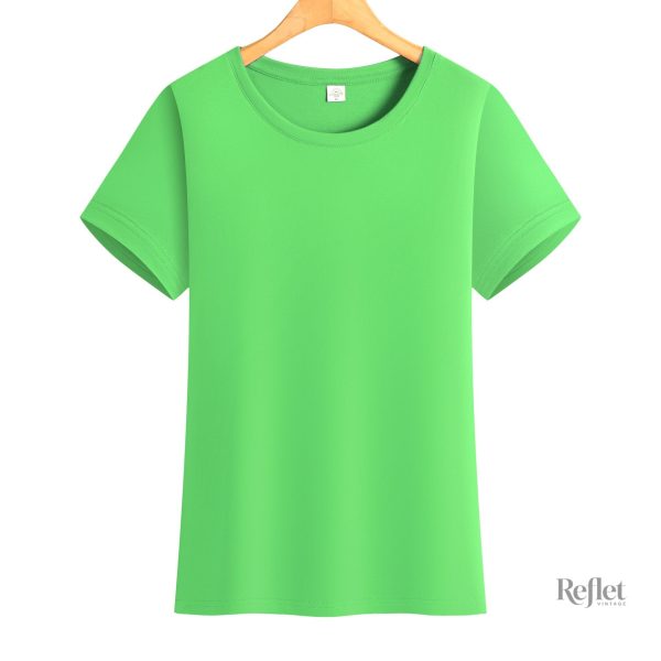 t-shirt-vintage-femme-vert-1 T Shirt Vintage Femme Vert en coton doux et léger