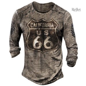 T-shirt homme rétro avec manches trois quarts, look tendance
