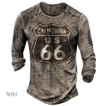 T-shirt décontracté homme, vintage, manches 3/4 stylées