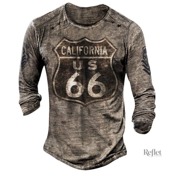 T-shirt vintage homme, coupe moderne, manches 3/4