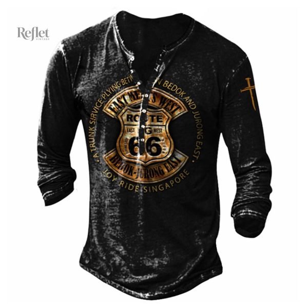 T-shirt long manches homme style vintage moto
