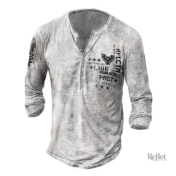 T-shirt vintage avec motif moto pour homme