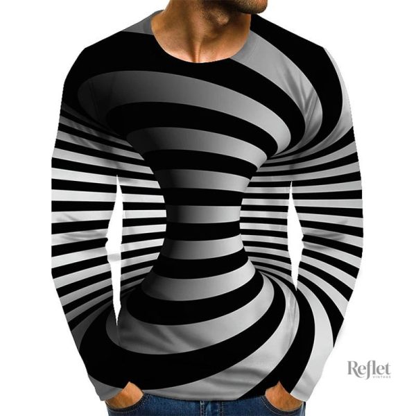 t-shirt-vintage-noir-imprime-homme-1 T-shirt Vintage Noir Imprimé pour Homme