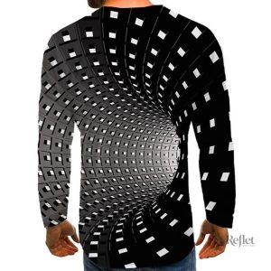 T-shirt homme style rétro noir avec impressions